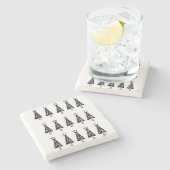 Weihnachtsbäume Marble Stone Untersetzer (Seitenansicht)