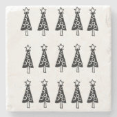Weihnachtsbäume Marble Stone Untersetzer (Vorderseite)