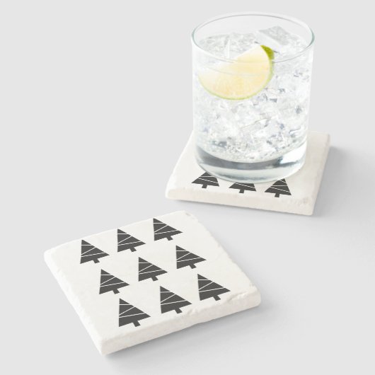 Weihnachtsbäume Marble Stone Untersetzer (Seitenansicht)