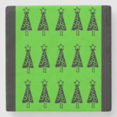 Weihnachtsbäume Marmorstein Untersetzer, grün Steinuntersetzer (Vorderseite)