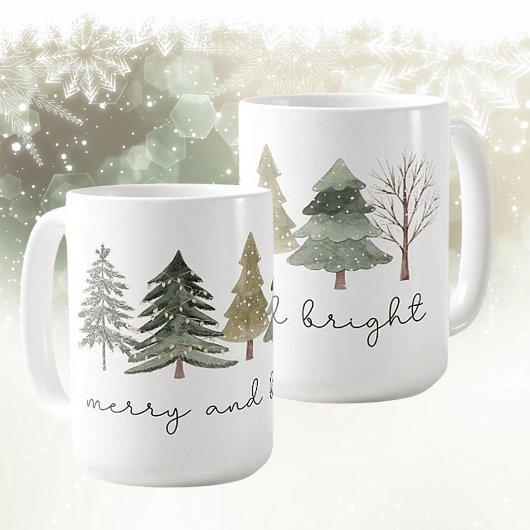 Weihnachtsbäume Merry & Bright Ceramig Tasse
