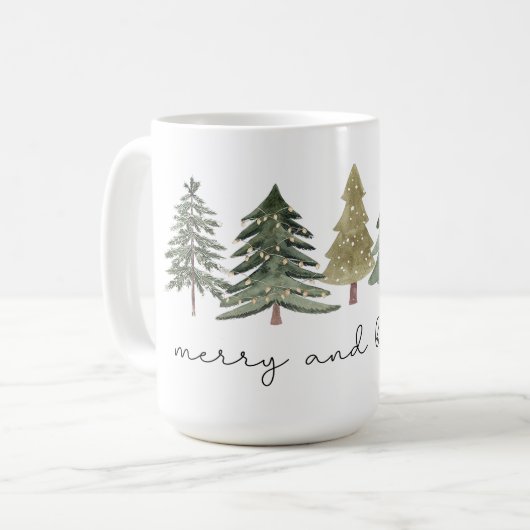 Weihnachtsbäume Merry & Bright Ceramig Tasse (Vorderseite Links)