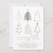 Weihnachtsbäume Merry Little Drive-by Baby Dusche Einladung (Vorderseite)
