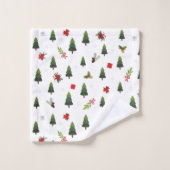 Weihnachtsbäume, Mistletoe & Geschenke Badhandtuch Set (Waschlappen)