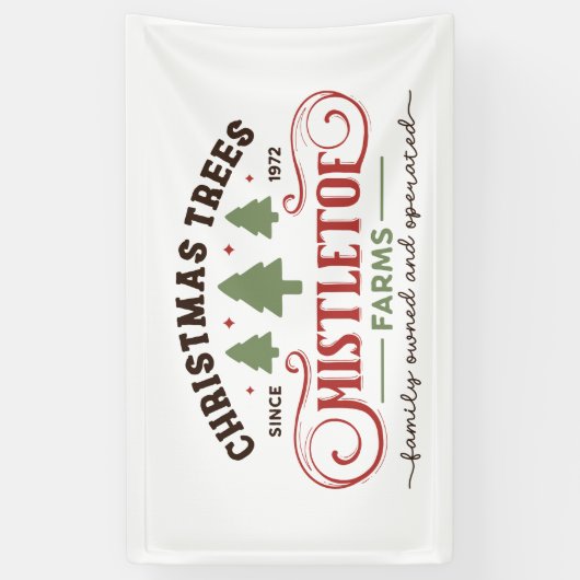 Weihnachtsbäume mistletofarm North Pole Banner (Vertikal)