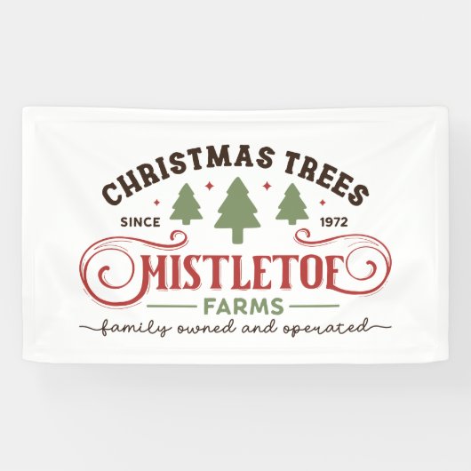 Weihnachtsbäume mistletofarm North Pole Banner (Horizontal)