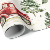 Weihnachtsbäume mit alten roten LKW Geschenkpapier (Rolleneckpunkt)