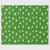 Weihnachtsbäume mit Bulbs-Sternen und Schneeflocke Geschenkpapier (Flach)