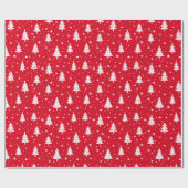 Weihnachtsbäume mit Bulbs-Sternen und Schneeflocke Geschenkpapier (Flach)