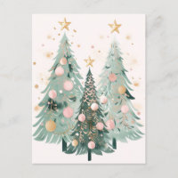 Weihnachtsbäume mit bunten Kugeln