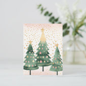 Weihnachtsbäume mit bunten Kugeln Postkarte (Stehend Vorderseite)