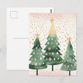 Weihnachtsbäume mit bunten Kugeln Postkarte (Vorne/Hinten)