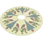 Weihnachtsbäume mit Efeu und Robinen Polyester Weihnachtsbaumdecke (Schrägansicht)