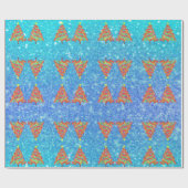 Weihnachtsbäume mit Glitzer-Muster Geschenkpapier (Flach)