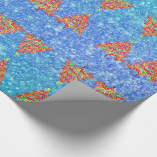 Weihnachtsbäume mit Glitzern-Muster Geschenkpapier (Ecke)
