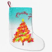 Weihnachtsbäume mit Glitzern-Muster Kleiner Weihnachtsstrumpf (Vorderseite)