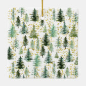 Weihnachtsbäume mit Goldakzenten Keramik Ornament (Rückseite)