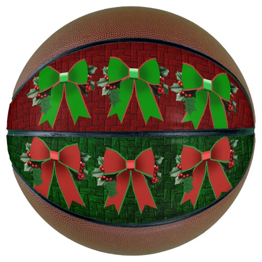 Weihnachtsbäume mit Holly Bows Basketball (Vorderseite)