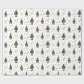 Weihnachtsbäume mit kleinen Stiefeln Geschenk Geschenkpapier (Flach)