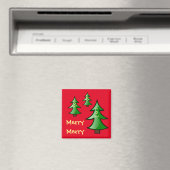 Weihnachtsbäume mit lächelnden Gesichtern Magnet (In Situ (Geschirrspüler))