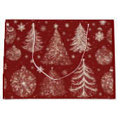 Weihnachtsbäume mit Ornamenten Große Geschenktüte (Vorderseite)