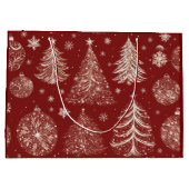Weihnachtsbäume mit Ornamenten Große Geschenktüte (Rückseite)