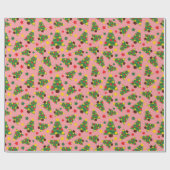 Weihnachtsbäume mit Ornamenten nahtlos Geschenkpapier (Flach)