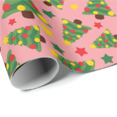 Weihnachtsbäume mit Ornamenten nahtlos Geschenkpapier (Rolleneckpunkt)