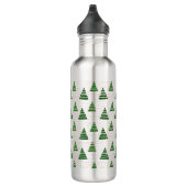 Weihnachtsbäume mit Perlenmuster Edelstahlflasche (Rechts)