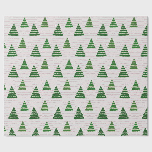 Weihnachtsbäume mit Perlenmuster Geschenkpapier (Flach)