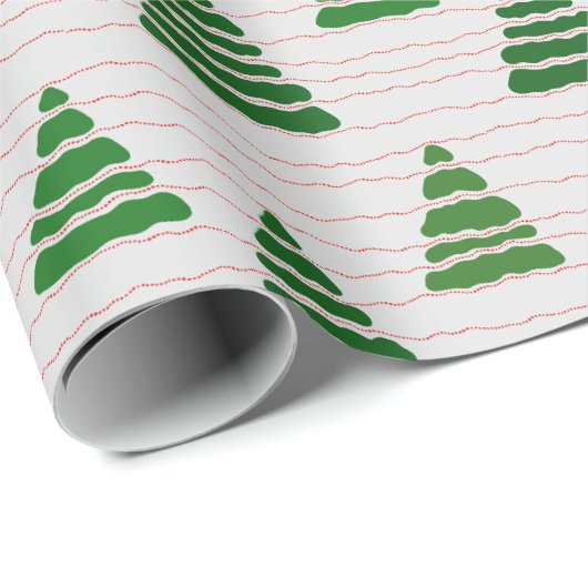 Weihnachtsbäume mit Perlenmuster Geschenkpapier (Rolleneckpunkt)