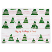 Weihnachtsbäume mit Perlenmuster Große Geschenktüte (Vorderseite)