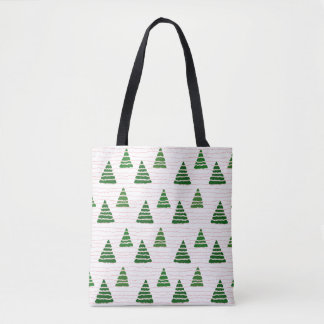 Weihnachtsbäume mit Perlenmuster Tasche
