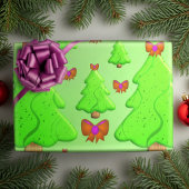 Weihnachtsbäume mit roten Schleifen Geschenkpapier Set