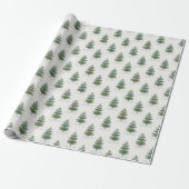 Weihnachtsbäume mit Schnee als Geschenk Geschenkpapier (Ungerollt)
