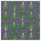 Weihnachtsbäume mit Sternen auf Custom Blue Stoff (Nahaufnahme)