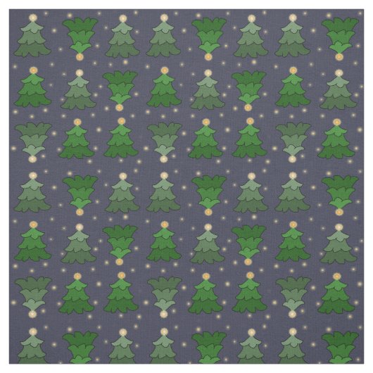 Weihnachtsbäume mit Sternen auf Custom Blue Stoff (Muster)