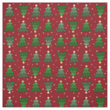 Weihnachtsbäume mit Sternen auf Custom Red