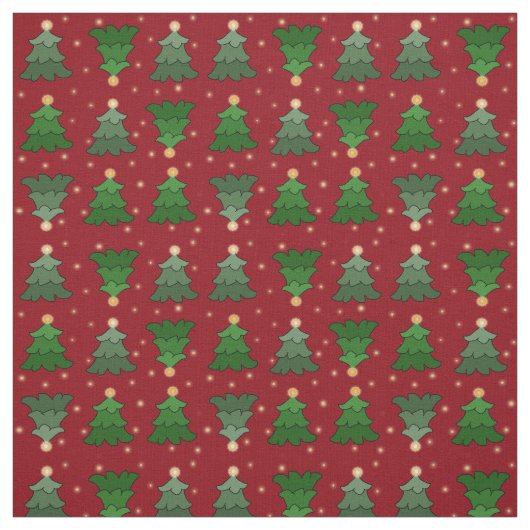 Weihnachtsbäume mit Sternen auf Custom Red Stoff (Muster)