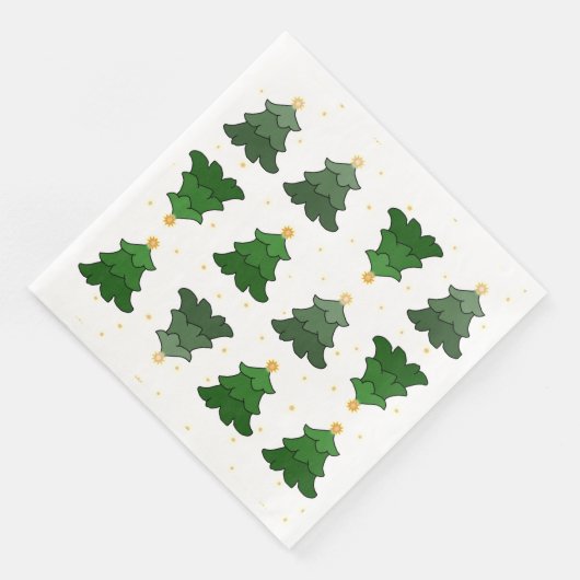 Weihnachtsbäume mit Sternen auf Custom White Serviette (Ecke)