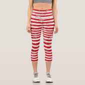 Weihnachtsbäume, mit Süßigkeiten gestreift, Leggin Capri Leggings (Vorderseite)