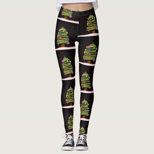 Weihnachtsbäume mit Weihnachtsbäumen für Leggings (Vorderseite)