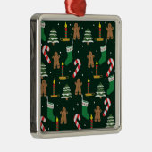 Weihnachtsbäume mit Zuckermännchen, Ornament Aus Metall (Rechts)