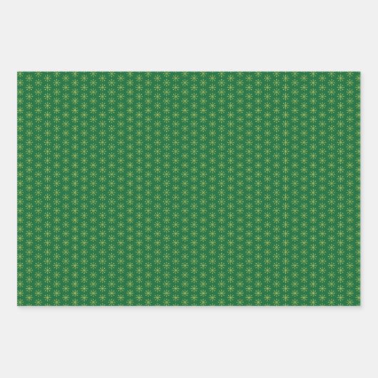 Weihnachtsbäume Mitte des Jahrhunderts grün und ro Geschenkpapier Set (Vorderseite 2)