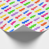 Weihnachtsbäume Mitte des Jahrhunderts mehrfarbig Geschenkpapier (Ecke)