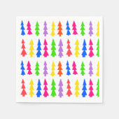 Weihnachtsbäume Mitte des Jahrhunderts mehrfarbig Serviette (Vorderseite)