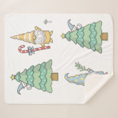 Weihnachtsbäume Moderne, einfache Sherpa Blanket Sherpadecke (Vorderseite (Horizontal))