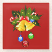 Weihnachtsbäume Moderner Roter Untersetzer (Vorderseite)