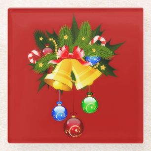 Weihnachtsbäume Moderner Roter Untersetzer