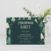 Weihnachtsbäume Modernes Sage Green Pattern Party Einladung (Stehend Vorderseite)